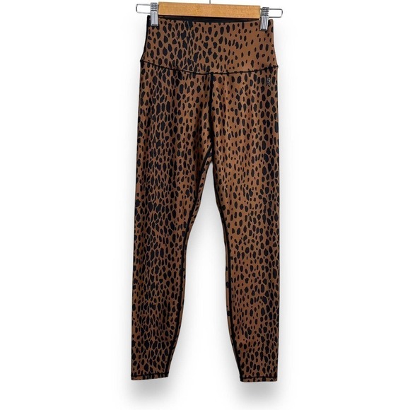 Good American Leggings Womens Small Black Cooper Cheetah High Waist Compression - Picture 1 of 12